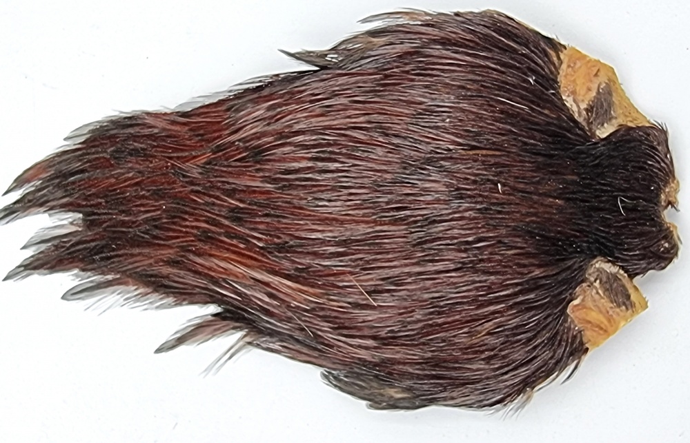 The Essential Fly Indian Cock Cape Dark Red Game Fly Tying Materials